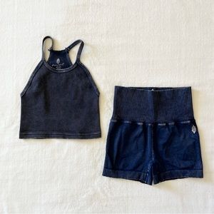 Free People Happiness Runs Crop Top and Good Karma Running Shorts
